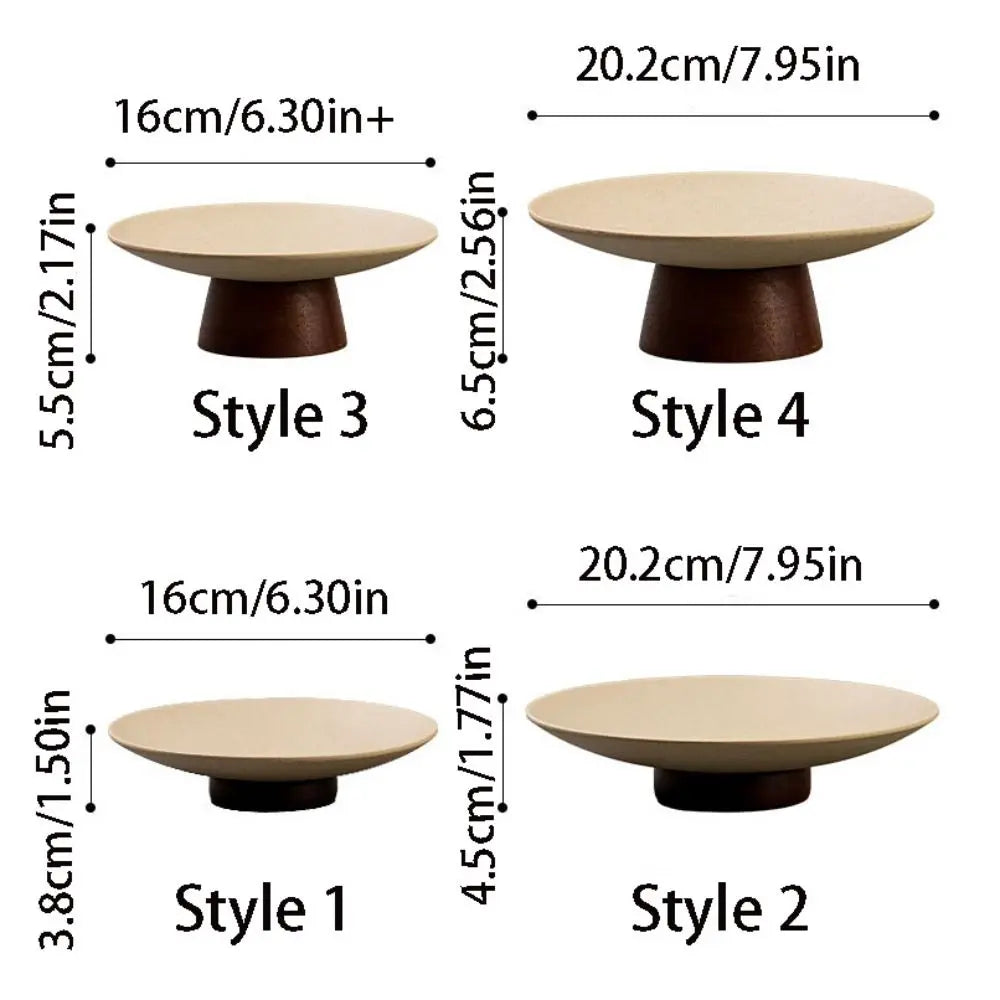 Kitchen Organizer Ceramic Storage Tray Durable Wooden Dessert Tray Reusable Simple Fruit Plate Commercial