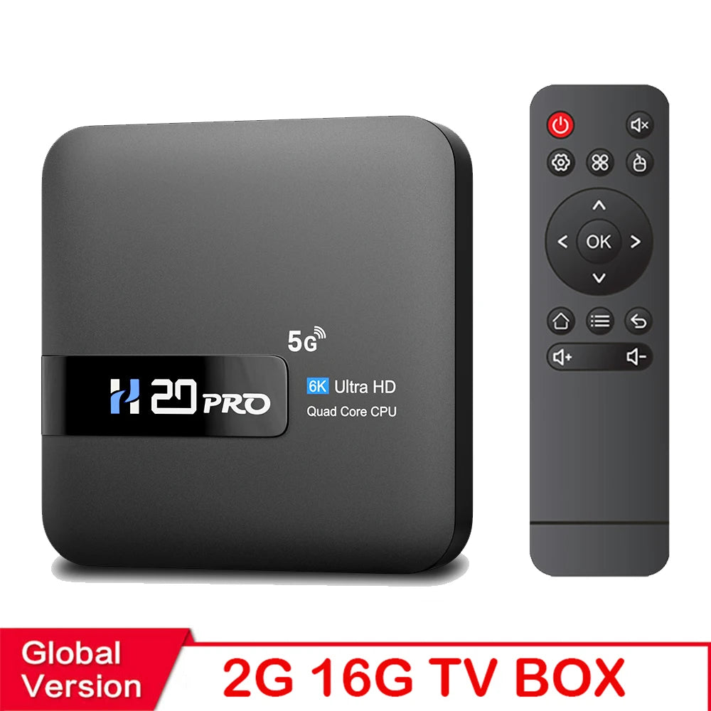 TOPSION H20PRO TV Box Android 10.0  With Voice Assistant 2.4&5G Wifi 4K 6K HD Video TV Box 1080P Media Player Set Top Box