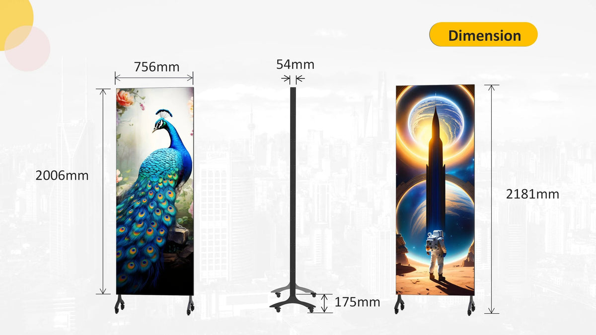 G-T5 Series Smart Poster LED Screen Double-Sided Indoor 750x2000mm High-End Movable Vertical Display P1.25/1.56/1.9/2.5/2.6/2.9