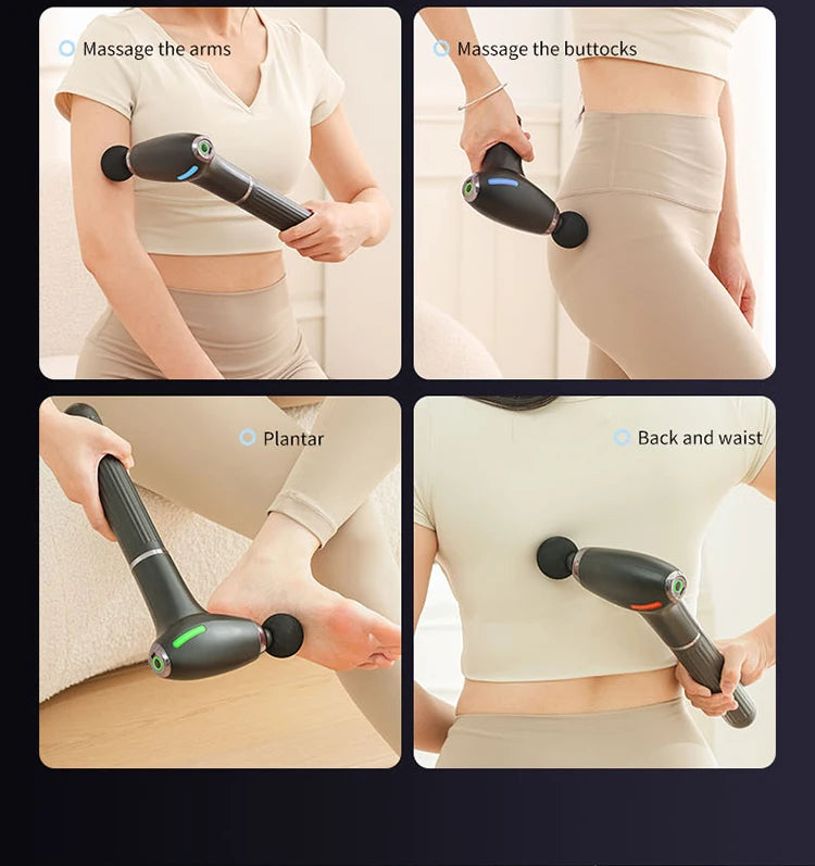 Mulit functional fascia gun with Extended Handle Percussion Back Massager for muscle relaxation  Back Waist Body Massage