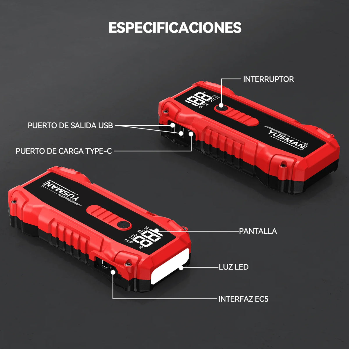6400A Peak Car Emergency Start 20000mAh Portable Auto Jump Starter Power Bank For 12V Emergency Car Battery Booster Starter Charger