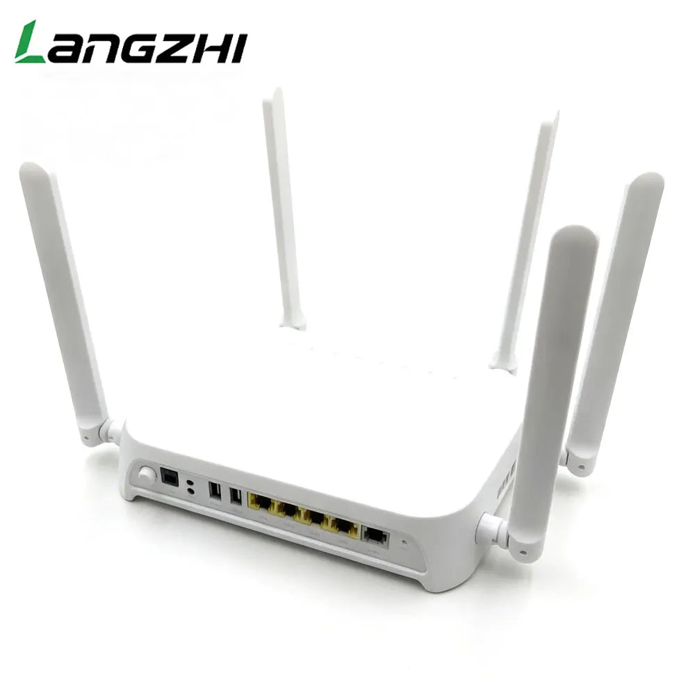 H3-1S XPON ONT AX1800 WiFi 6 Router with 4GE LAN VoIP Port 4 Antenna GPON EPON Dual Mode ONU FTTH Fiber Optic Modem