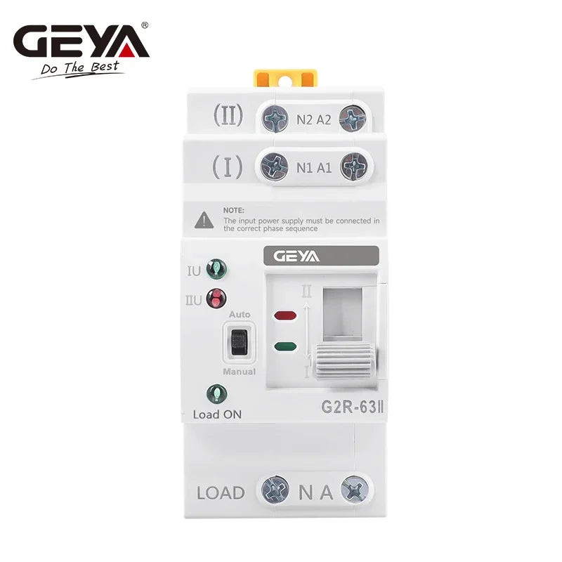 GEYA G2R Automatic Transfer Switch Din Rail Mini Type ATS Electric Switch Manual Transfer Switch 220V 2P 63A