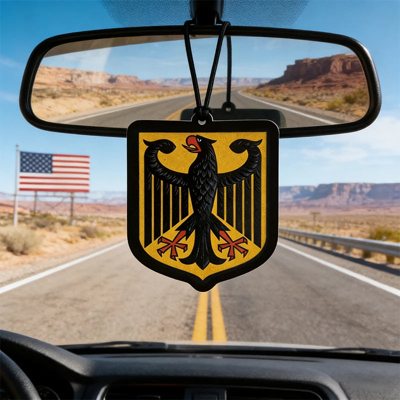 Sandalwood and Fruity Scent - Federal Eagle Design Five-Star Neutral Car Perfume and Non-Toxic Air Freshener |   Natural Essential Oils and Aromatherapy Scent Tablets (Noroili/Grapefruit/Cedar) |   Hanging Type and Dual-Purpo