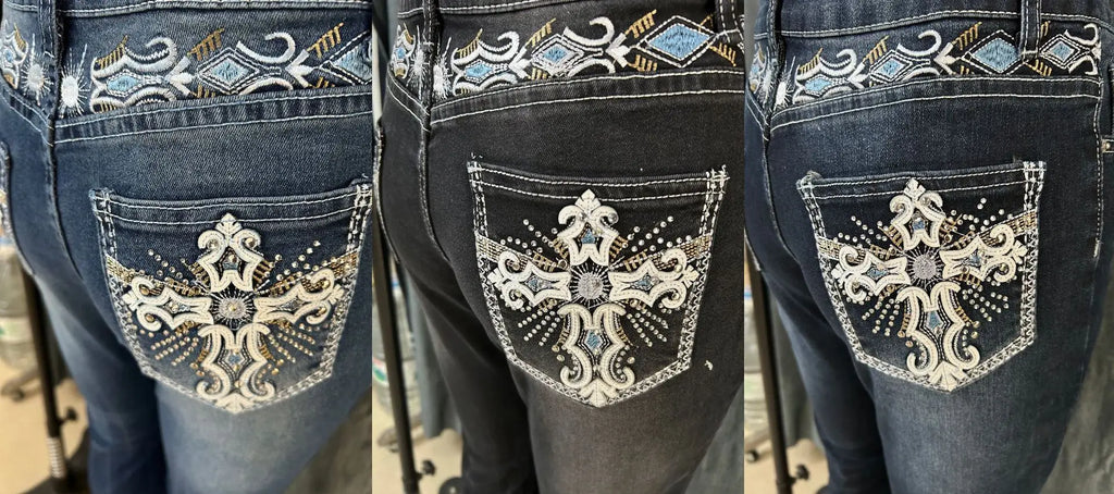 Denim Pant Women Bootcut Jeans Embroidery Vintage Washed Mid Waist Straight Trousers Slim Fit Y2k Streetwear Work Casual Summer