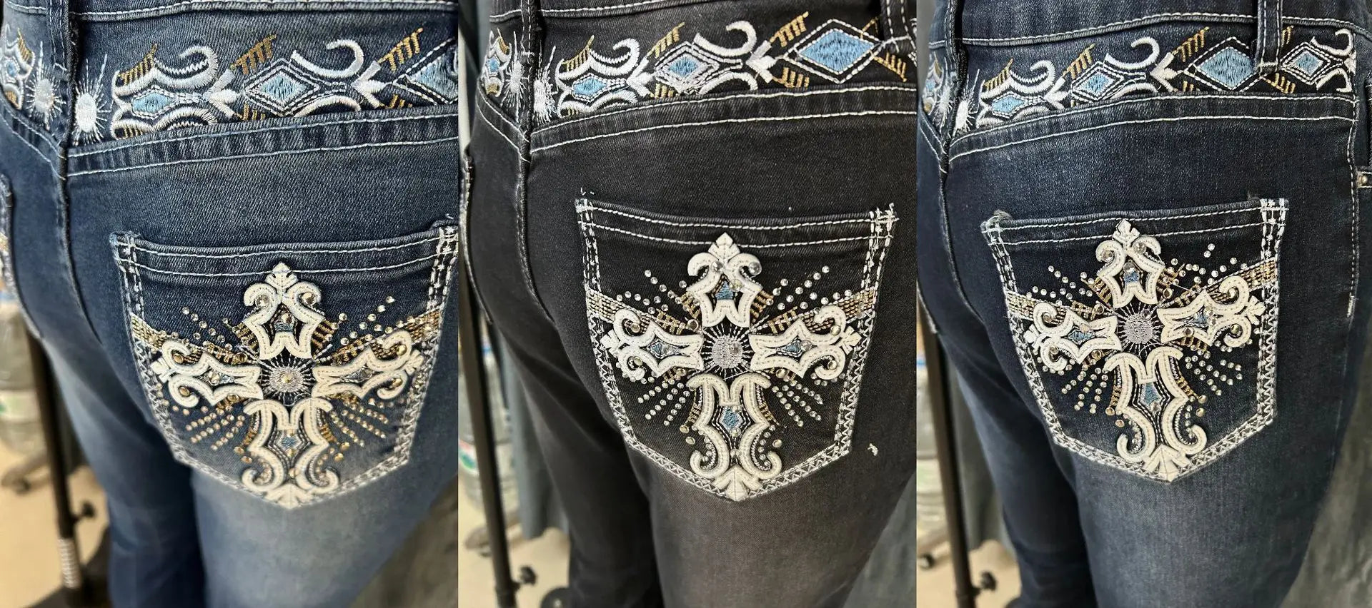 Denim Pant Women Bootcut Jeans Embroidery Vintage Washed Mid Waist Straight Trousers Slim Fit Y2k Streetwear Work Casual Summer