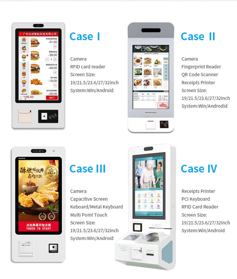 High Quality 21.5 Inch Touch Screen Floor-Standing Payment Kiosk Wall-Mounted/ Floor-Mounted Ordering Machine With SDK Function
