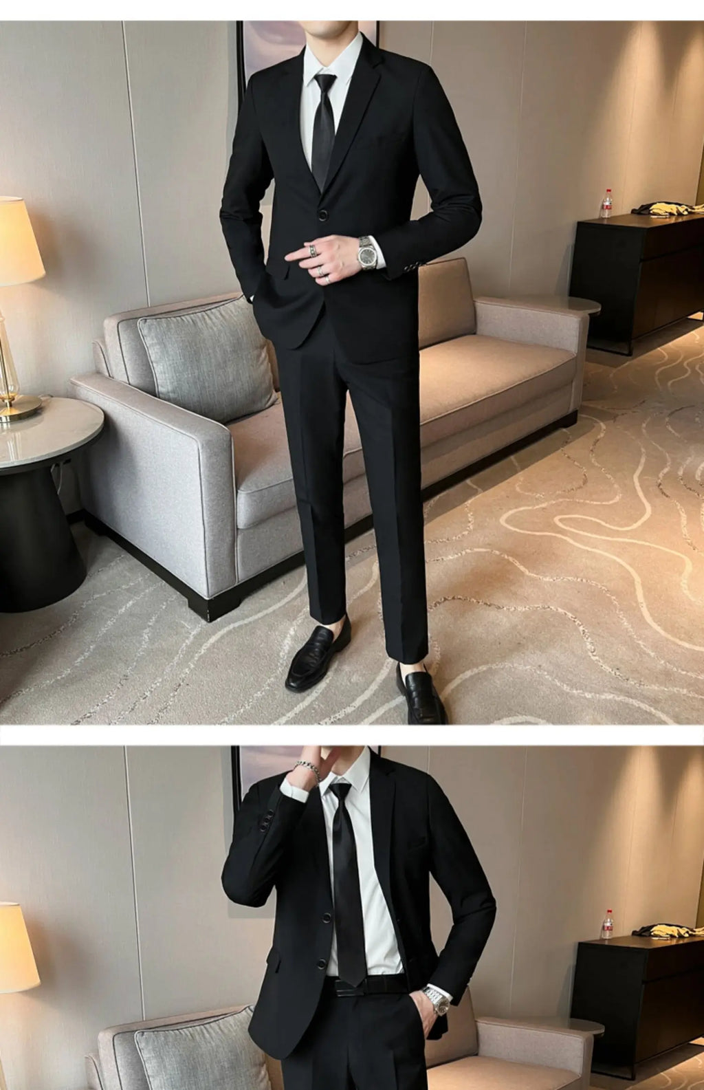 Black Casual Business Tailored Men's Jacket Youth Large Size Single Piece Wedding Groomsmen Suit Standard Fit Professional Style