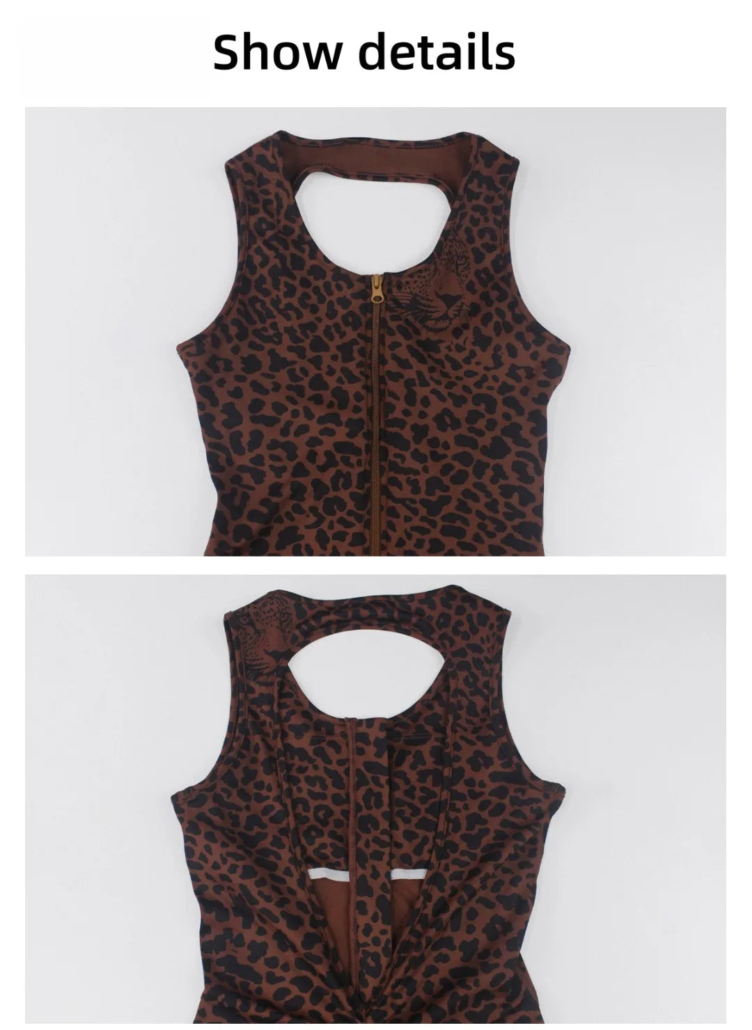 Women's Leopard Print One-Piece Yoga Jumpsuit Hip Lift Backless Sexy Fashion Sports Running casual Workout Gym Fitness Jumpsuit