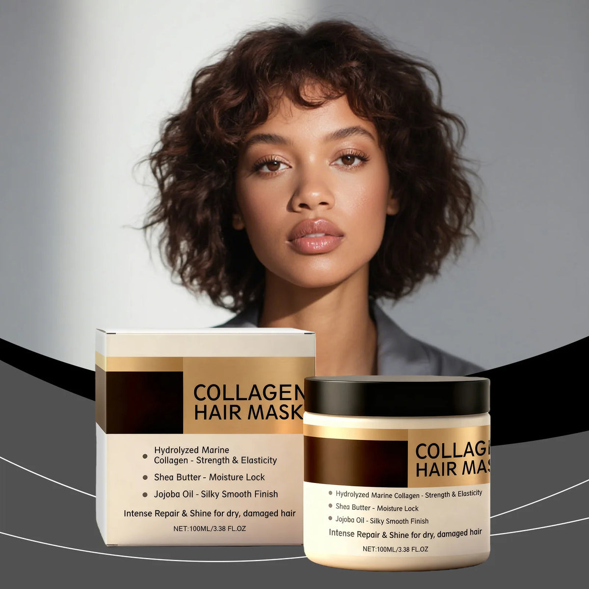 Collagen Hair Mask Gentle Moisturizing Oil Control Enhances Softness Strengthen Hair Roots Repair Damaged Revitalize Hair Care