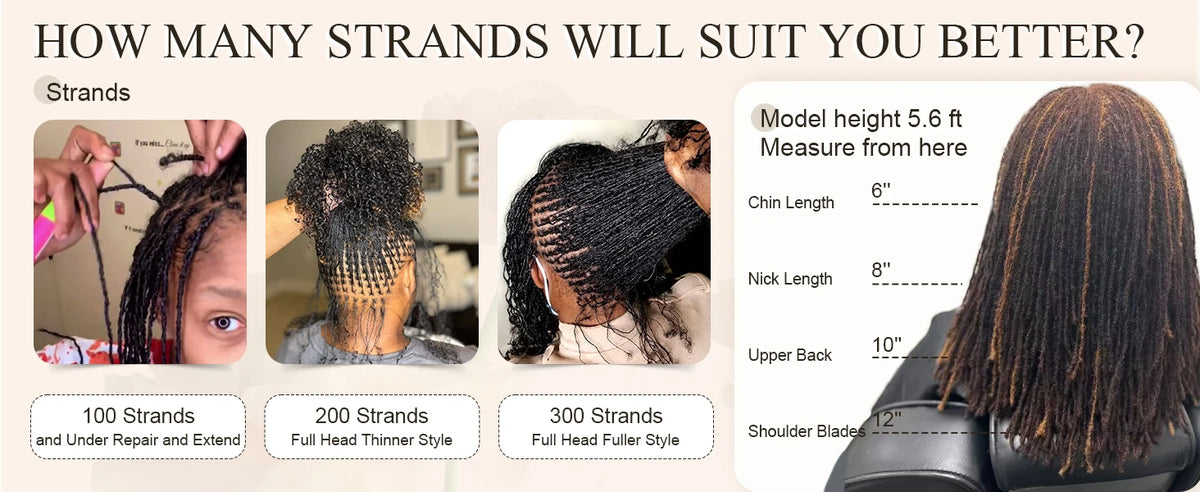 Colored 2mm Handmade Sisterlocs Real Human Hair Permanent Micro Locs Extensions Natural Looking Soft Dreadlock Interlocking
