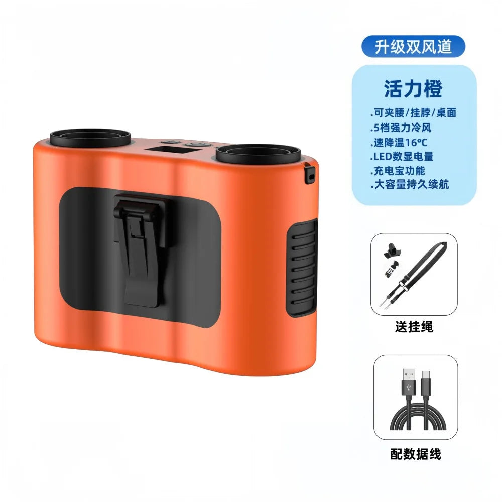 2026 New Upgrade 42H Portable Waist Fan, 28000mAh Rechargeable Wearable Belt Fans, 16000 RPM Cooling Neck Body Powerful Shirt