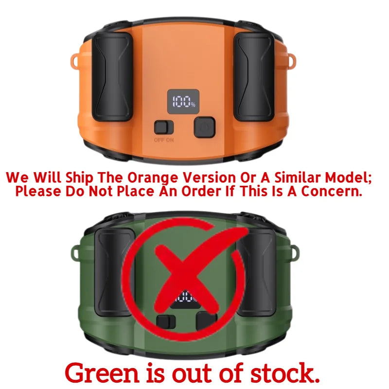 Outdoor Double Air Outlet Fan Portable Waist Hanging Neck Strong Dual Air Vents Fans For Travel Sports Courier Outdoor Working