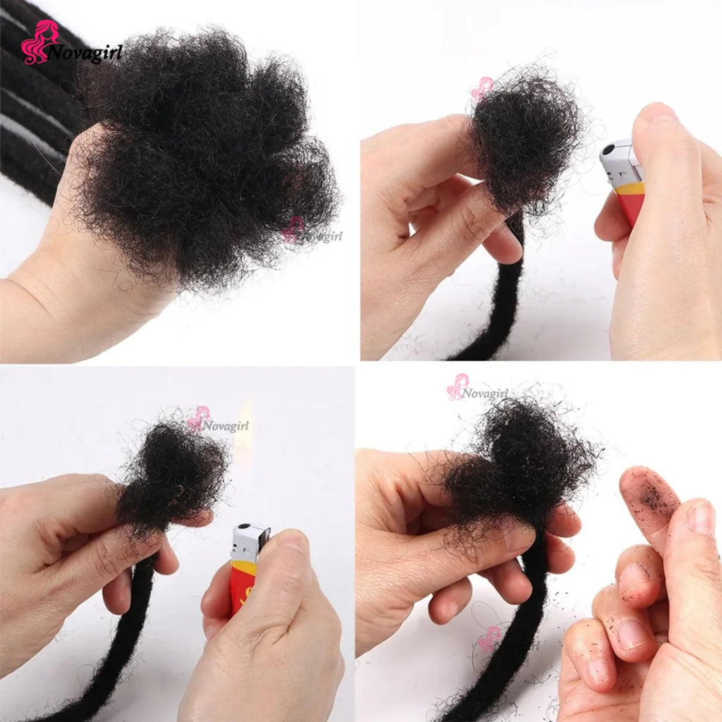 0.2/0.4/0.6/0.8 cm Human Hair Dreadlocks Extensions Brazilian Real Human Hair Locks Extensions Handmade Dreadlocks For Women/Men