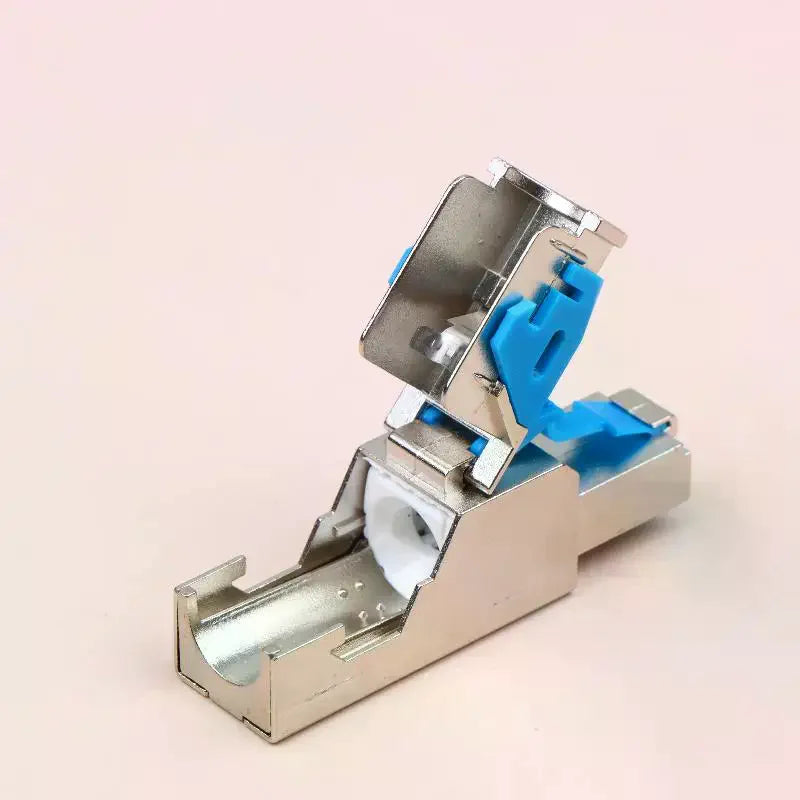 Metal RJ45 Cat8 Connector - 2000MHz 40Gbps Shielded Ethernet Plug for 22-24AWG LAN Cables, Easy Termination, Reusable ﻿