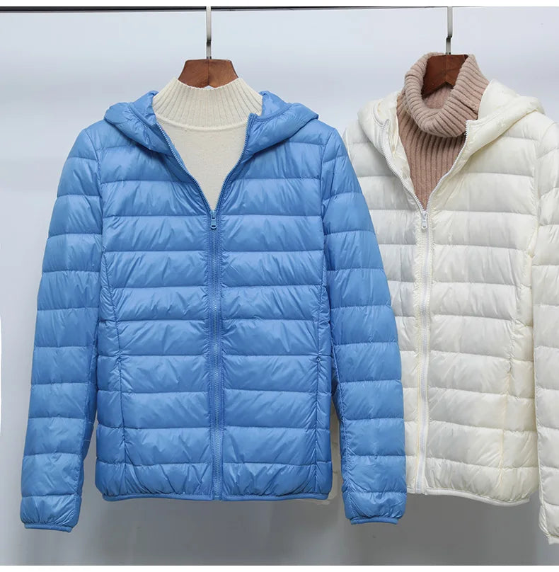 2024 New Women Thin Down Jacket White Duck Down Ultralight Jackets Autumn And Winter Warm Coats Portable Outwear