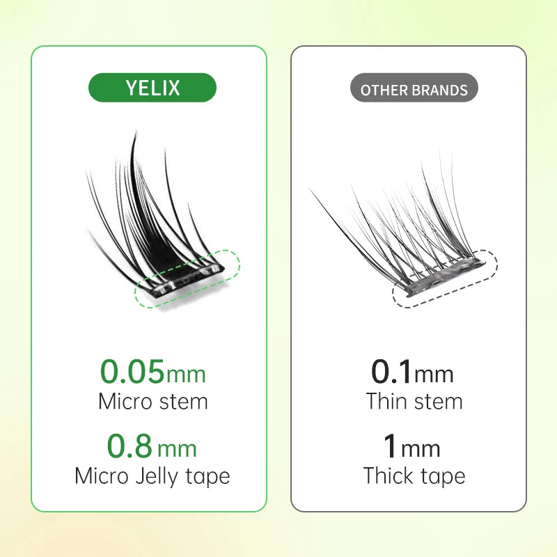 Yelix DIY Clusters Eyelashes Glue-free False Eyelashes Natural Eyelash Manga Lashes Soft False Eyelashes Daily Makeup