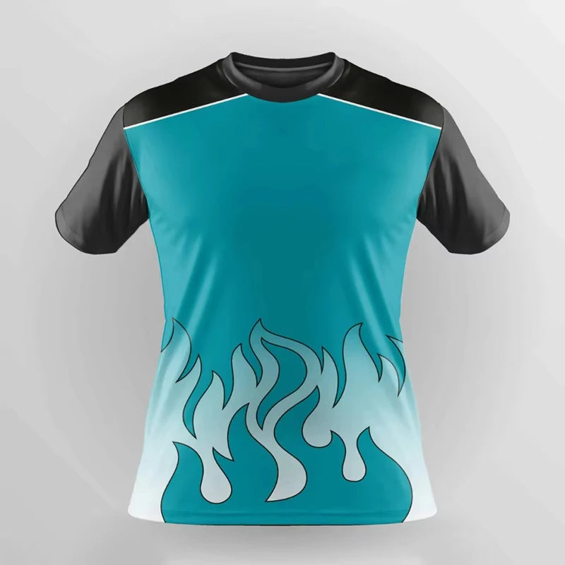 Simple Fashion Quick Dry Sports T Shirts Summer Casual Short Sleeve 3D Printed T-shirts Loose Breathable Running Badminton Tees