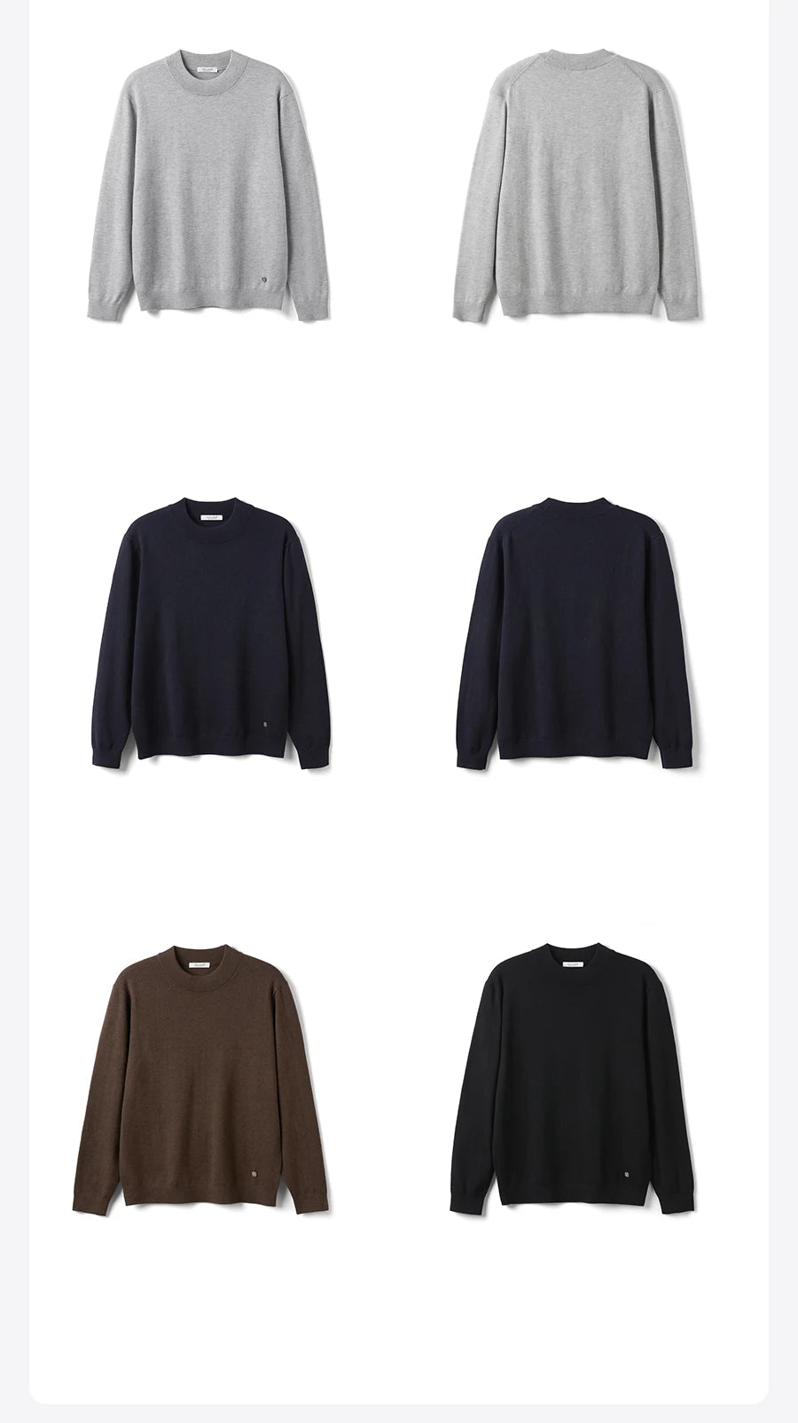 SIMWOOD 2026 Autumn New Regular Fit 12 Gauge Fine Sweater Men Antistaic Basic Knit Pullovers
