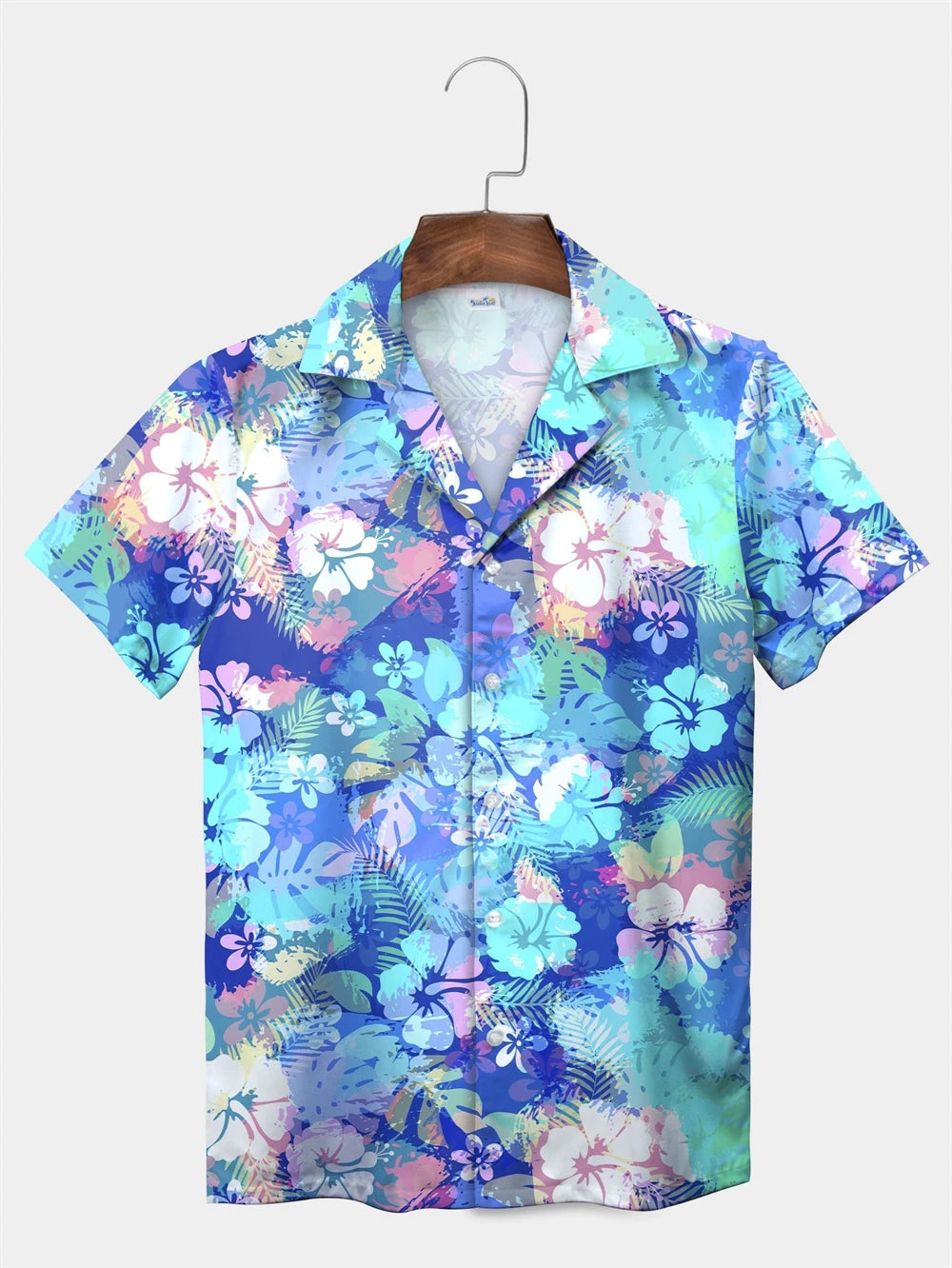 Tropical Plant Leaves Palm Tree Leaves Casual Shirt Botanical Print Light Color Shirt Pattern Men's Short Sleeve Hawaiian Shirts
