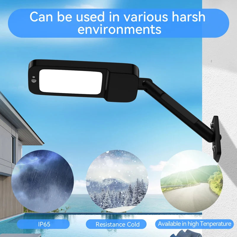 Outdoor Solar Lighting Lamp with Motion Detector - Solar Powered LED Lights in 4 Modes Security Flood Light for Garland And Wall