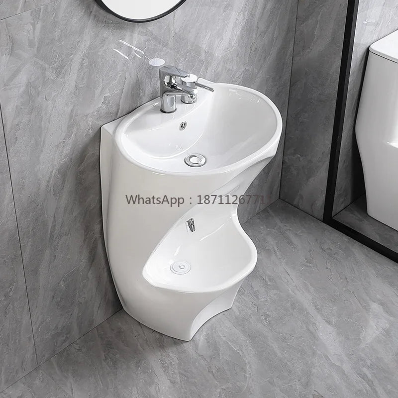 Integrated hand and foot washing basin - ceramic washbasin Интегрированная раковина для мытья рук и ног — керамическая раковина
