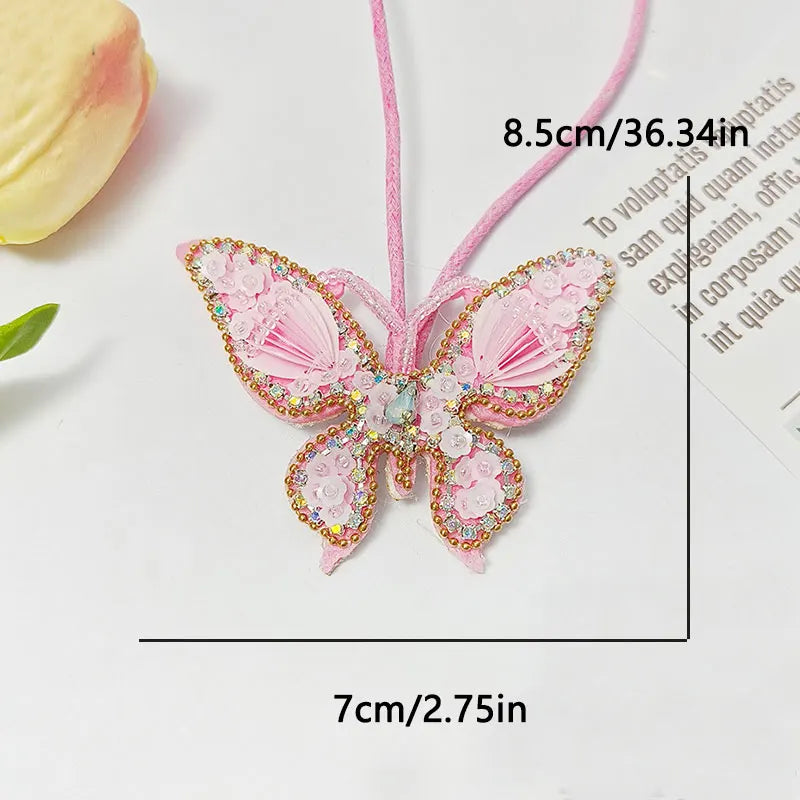 3D Handmade Rhinestone Beads Bag Charm, Crystal Lanyard Patches Keychains, Hanging Rope Patches, Backpack Pendants Decor