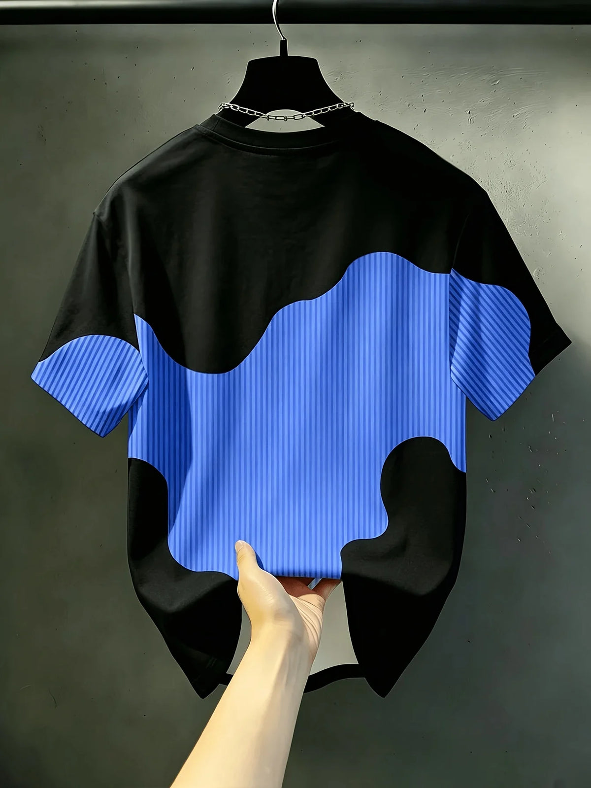 Striped Patchwork Geometric Pattern3D Print Out Sport Quick-Dry Breathable Men T-Shirt Outdoor Fashion Y2K Parent-child Clothing
