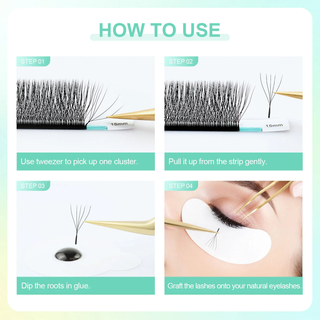 NAGARAKU Automatic Flowering W Shape Bloom 3D 4D 5D 6D 7D 8D Premade Fans Speed Eyelash Extensions Natural Soft Light Full Dense