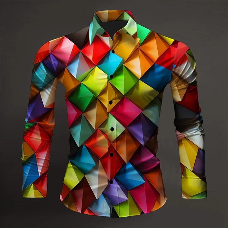 Men's Tops Suit Lapel Splash Paint Shirt Fashion Men's Luxury Casual Sports Light Comfort Soft Designer Design New Style 2027