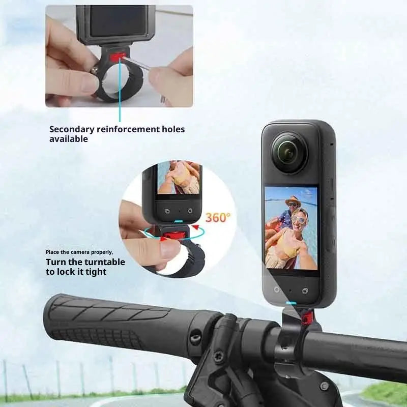 Motorcycle Bicycle Handlebar Clip Holder 1/4 Screw Mount Bike Seatpost Clamp For 12 11 Camera Motorcycle Metal Bracket