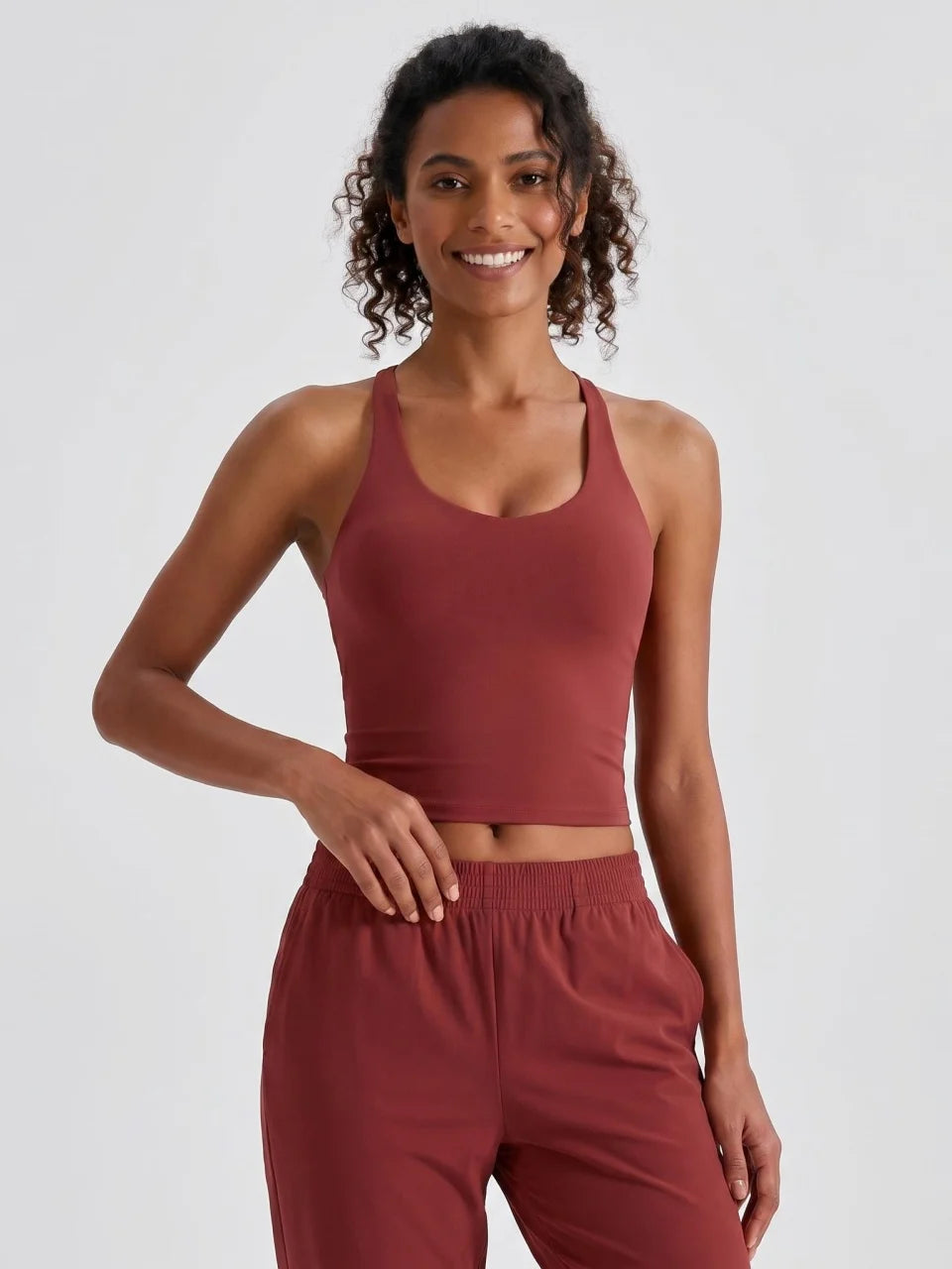 Longline Yoga Tank Top with Built in Bra Women Quick Dry Gym Camisole Workout Shirts Soft Slim Fit Sports Vest Athleisure