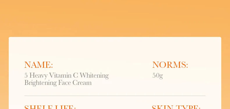SADOER Vitamin C Face Cream Facial skincare Firming Moisturizing Brightening Hydrating Facial Creams Beauty Face Skin Care