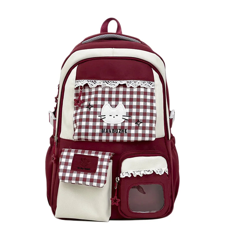 Girl School Bag Backpack Back Pack For Teenager Women Children Female Pink Schoolbag Primary High Bagpack Class Teens Child Kids