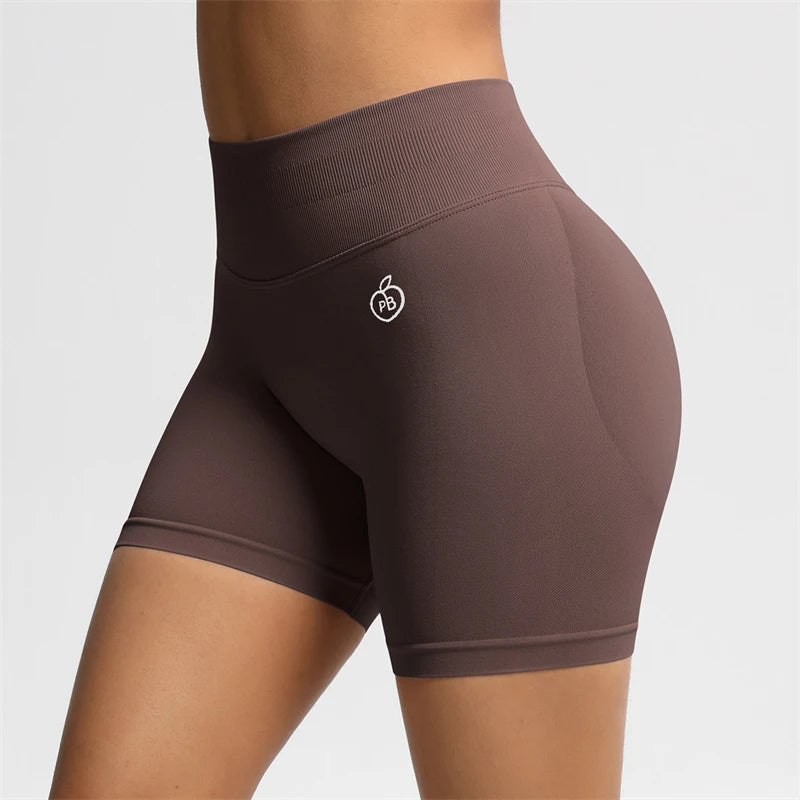 Women Bum Three Waist Sections Sports Shaping Shorts Seamless Sports Shorts For Women Cycling Jogging Fitness High Waist Push Up