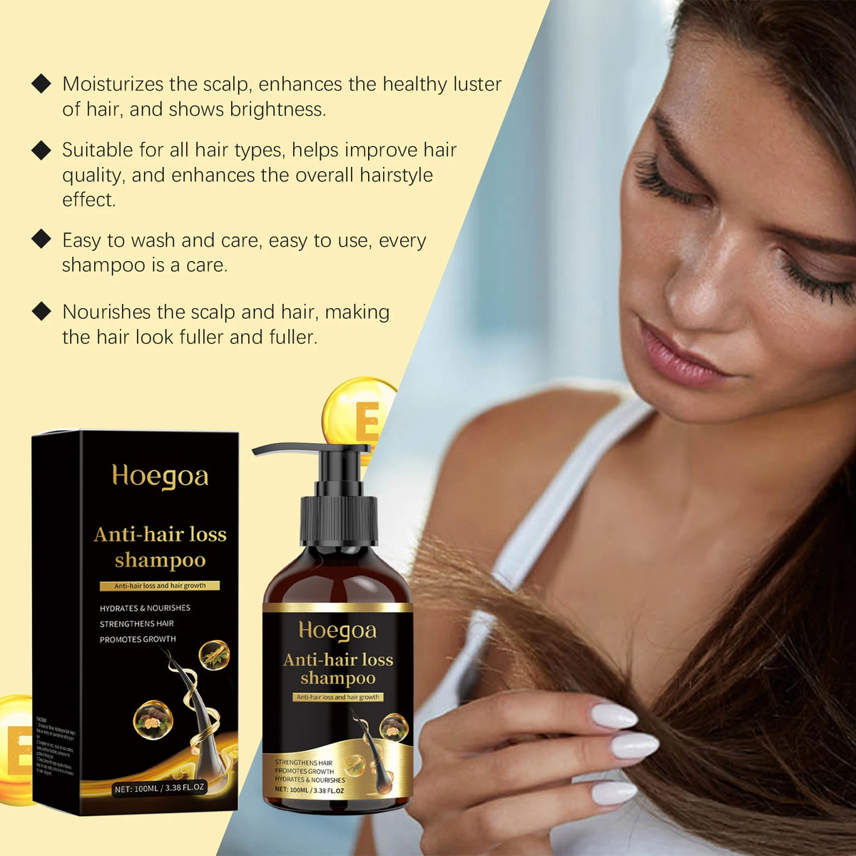 Ginseng Hair Shampoo Clean Scalp Improve Hair Quality Refreshing Oil Control Anti Dandruff Reduce Hair Loss Ginseng Shampoo