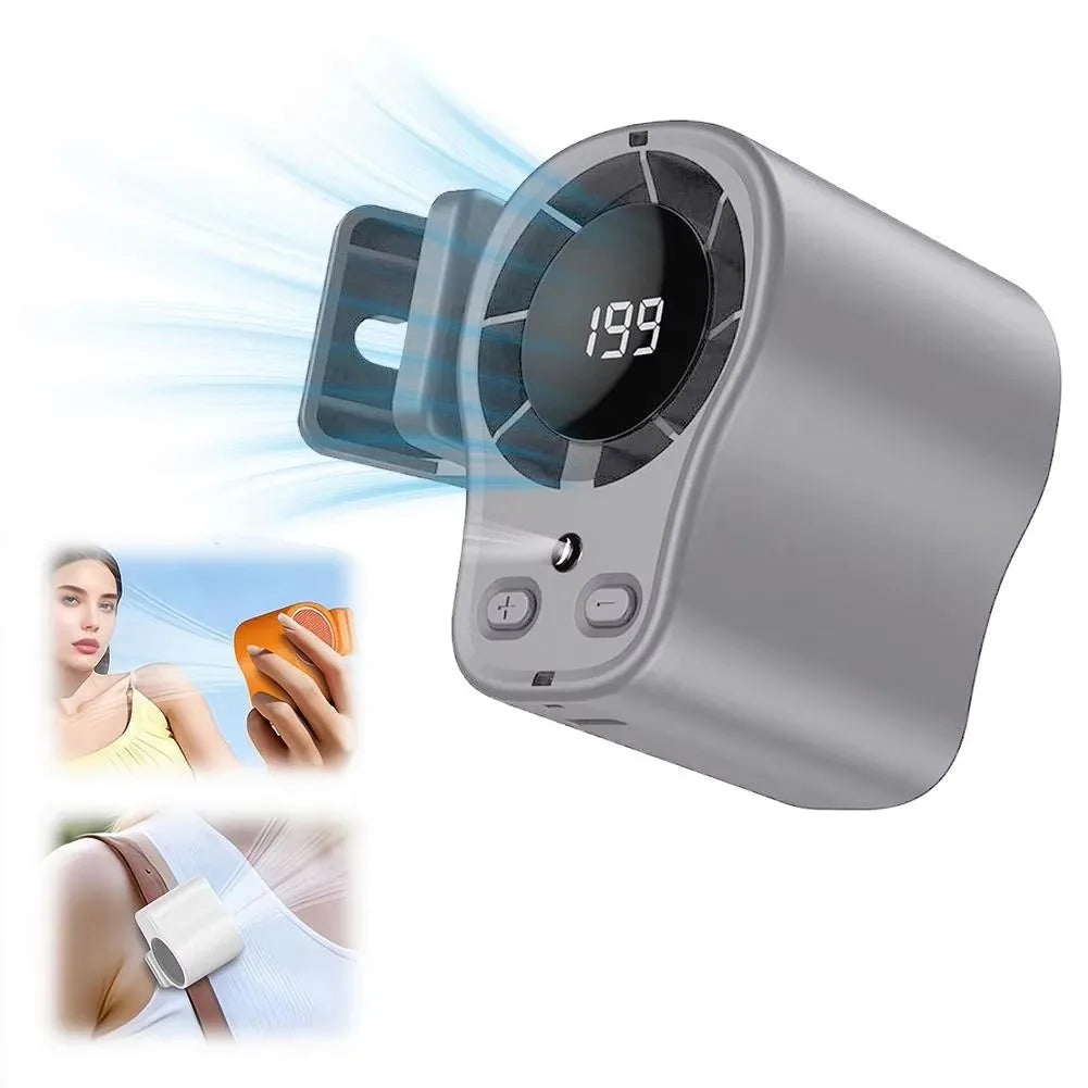 NEW Summer Semiconductor Cooling Car Fan with LED Display USB Rechargeable Clip Portable Desk Fans 360 Rotation For Camping ﻿