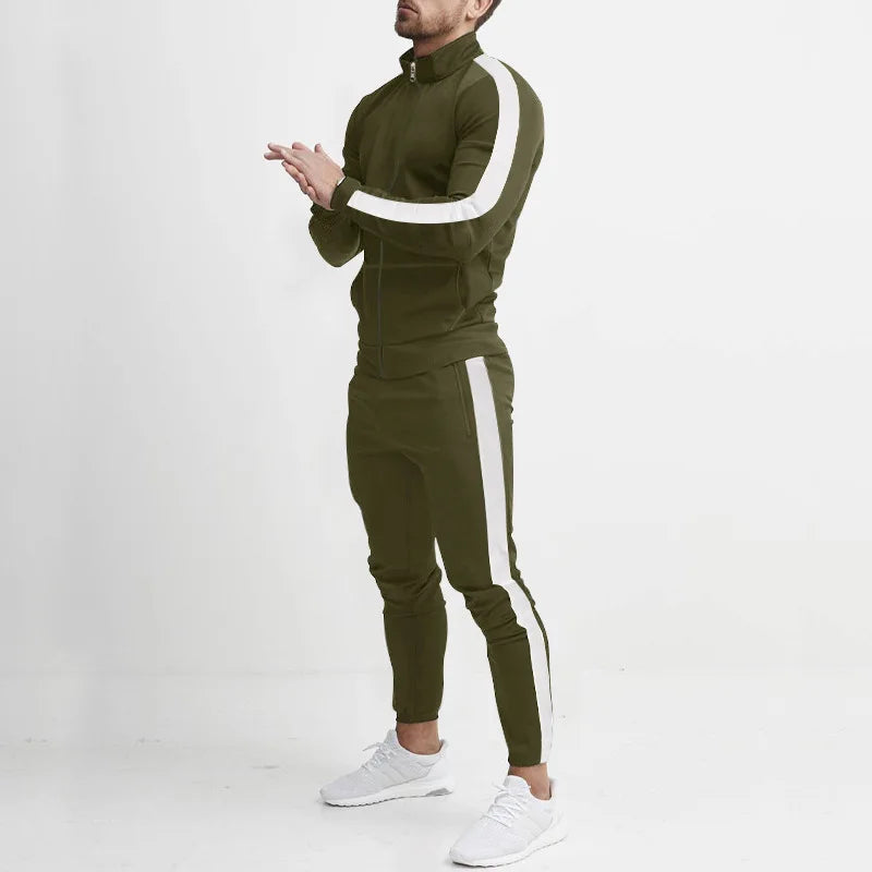 Europe America Autumn and Winter New Casual Men's Sports Suit Casual Suit Hooded Sports Men's