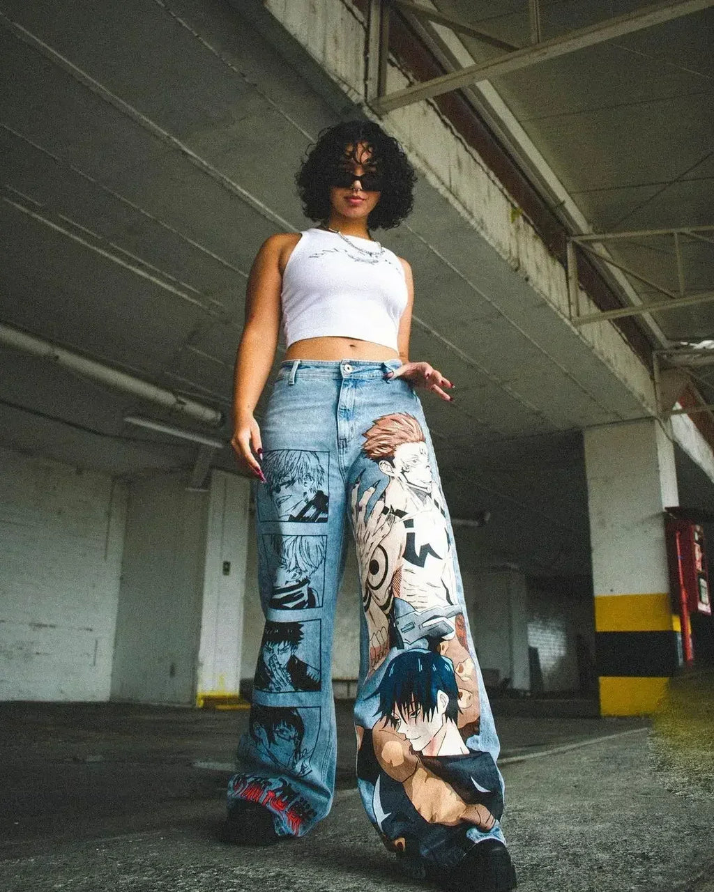 Harajuku Zoro Y2k Baggy Jeans Women Vintage Wide Leg Denim Pants Popular Jeans Streetwear Couples Trouser Men Clothing