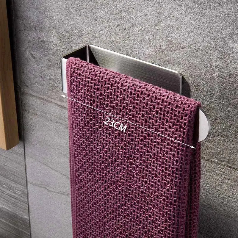 Towel Rack Non-punched Towel Rack Bathroom Rack Self-adhesive Bathroom Kitchen Towel Hand Towel Rack Household Items