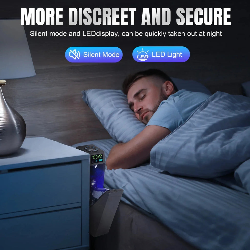 Biometric Bedside Handgun Quick Access Pistol Lock Box for Nightstand,Car,Fingerprint/Pin Code/Type-C