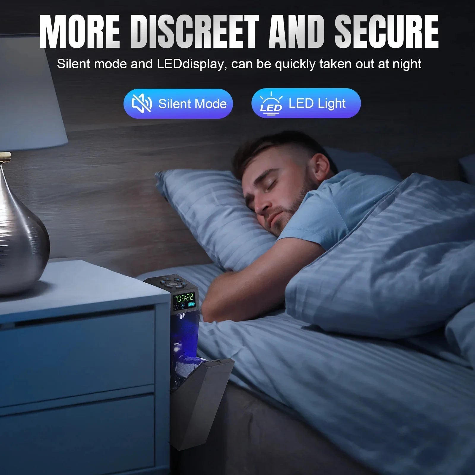 Biometric Bedside Handgun Quick Access Pistol Lock Box for Nightstand,Car,Fingerprint/Pin Code/Type-C