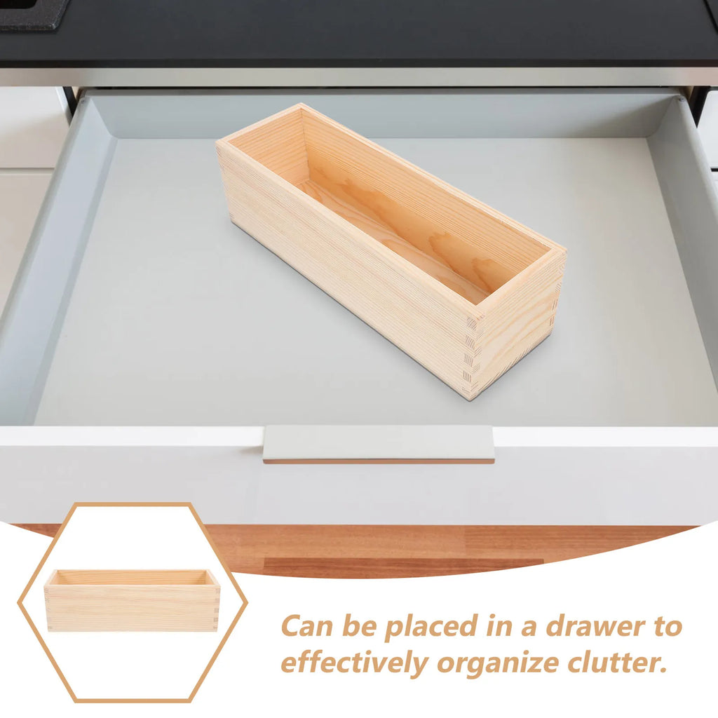 Wooden Drawer Organizer Storage Box Multi-Purpose Kitchen Utensils Jewelry Organizer Storage Case Holder Wooden Box