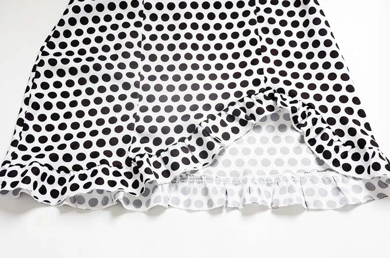 2026 New Arrival Halter Neck Polka Dot Dress High Waist Backless Casual Mini Skirt Summer Women Dresses