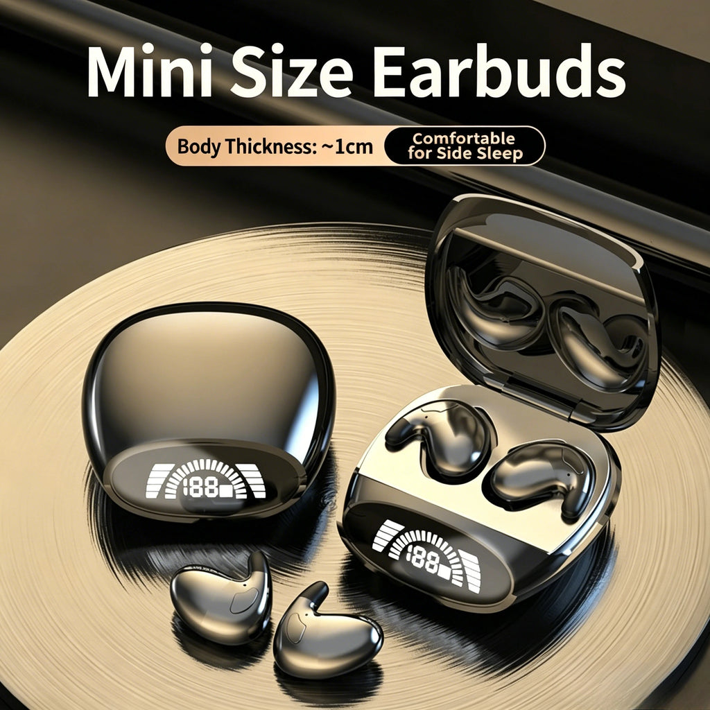 Ultra-Thin Invisible Sleep Earbuds Lightweight Ergonomic Fit Side Sleep Friendly Cloud-Soft Comfort with Built-in Mic