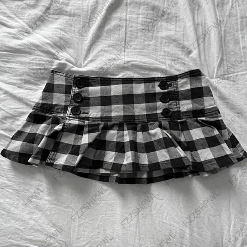 Streetwear Harajuku Polka Dot Print Y2K Dress Fashion Punk Braces skirt Spicy Girls Rock Goth Unique rock Punk Chic A-line skirt