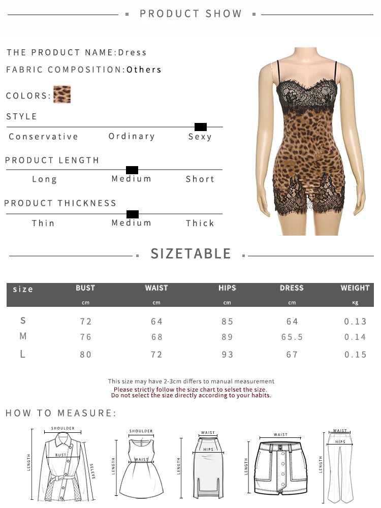 Weird Puss Leopard Print Wild Style Dress Women Mesh Patchwork Sling Low-Neck Sleeveless Hot Girls Street Fashion Mini Bodycon