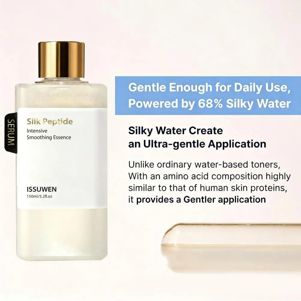 Silk Peptide Intensive Smoothing Essence Toner Relieve Skin Sensitivity Dryness  Quick Absorb Hydrating Basic Korean skincare
