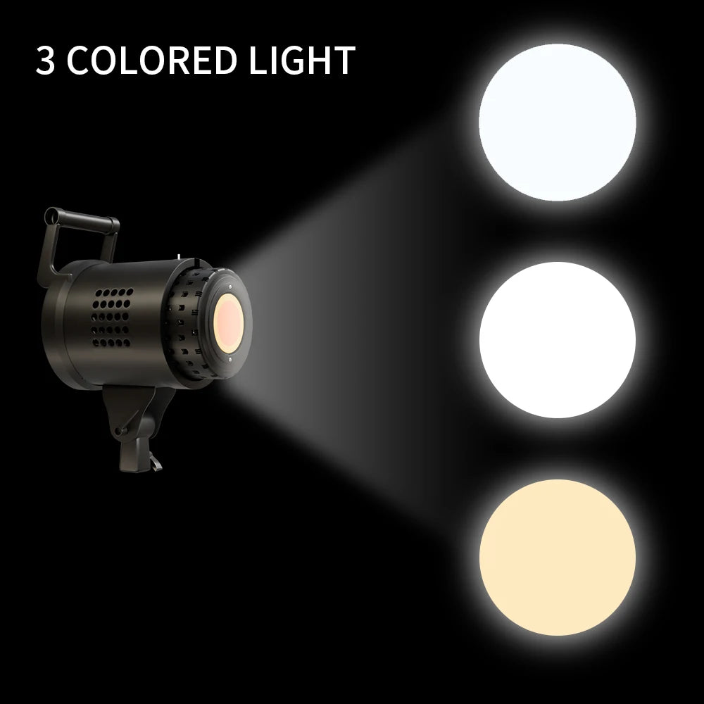 SH Bowens 135W Photography COB Video Light  Dimmable 3000-6500K For Softbox Lighting Portrait Flash Studio Video Live Streaming
