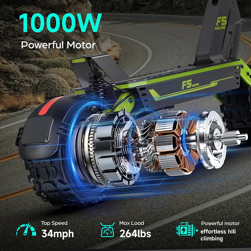 Electric Scooter Gokeep F5 11" 1000W Motor Full Suspension E-scooter 52V 20AH Max Range 70Km Load 120Kg